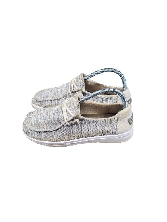 Hey Dude Shoes - Hey Dude Shoes Womens Size 7 Glacier Gray Canvas Slip On Sneakers *Read*